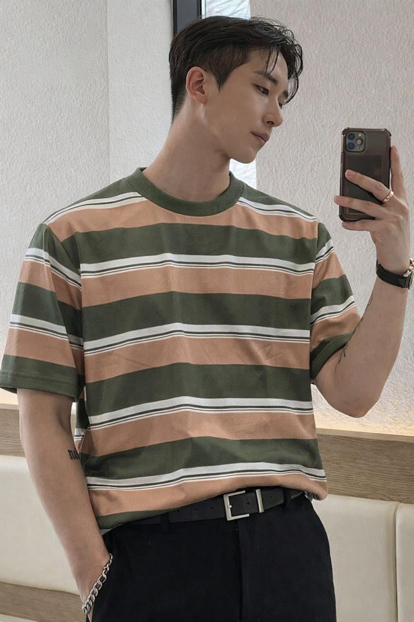 Horizontal Stripe Panel Tee