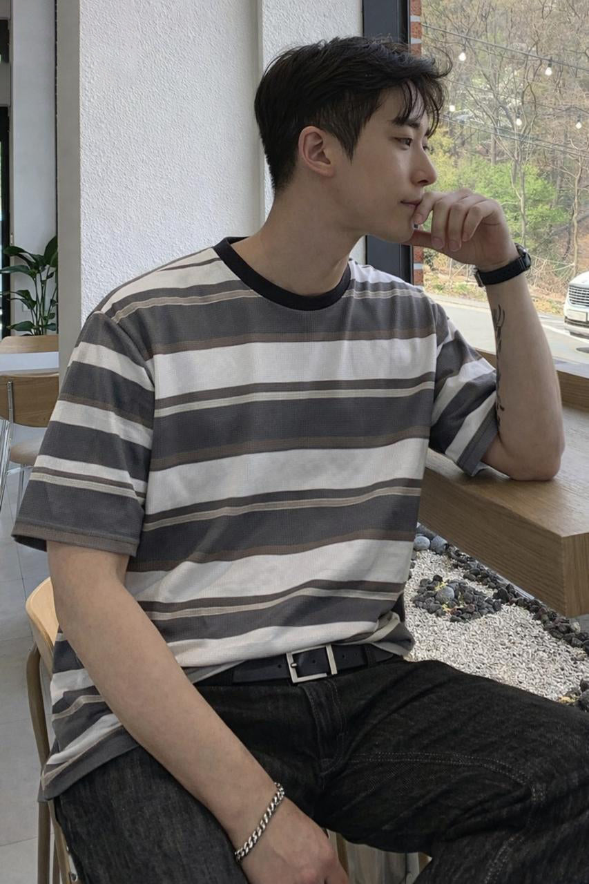 Horizontal Stripe Panel Tee